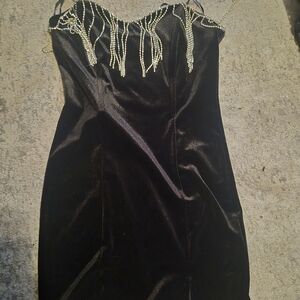 Elegant Black Dress with Gold Accents